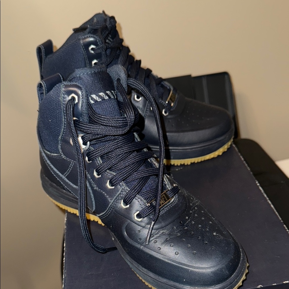 Nike Lunar Force 1 Sneakerboot GS - Dark Blue with Gum Sole